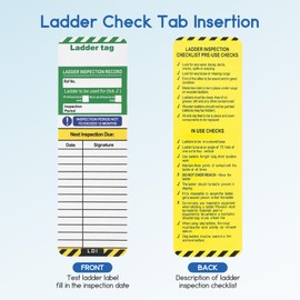 Ladder Tags, Waterproof Ladder Inspection Tags with 10 Holders and 20 Ladder Inspection Tag Inserts, Inspection Record Kit for Ladder Safety, All Ladder Types Protect for Indoor Outdoor Use