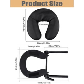 Kalolary Universal Face Cradle & Cushion for Massage Table, Adjustable Massage Headrest & Face Pillow Face Holder for Bed, Mattress Top Massage Kit Head Face Rest for Salon Home