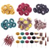 Swpeet 50Pcs Abrasive Sanding Flap Wheel Assortmen Kit, 80 Grit