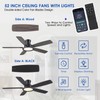 BYKISTOK 52" Flush Mount Ceiling Fan with Lights and Remote