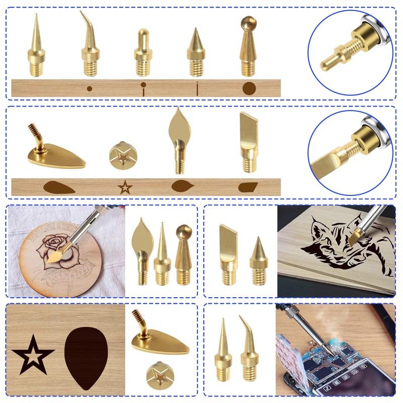 AOBOPLE Soldering Iron Tips for Threaded Inserts Set Include 90W