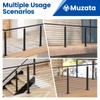 Muzata Black Cable Railing Post 36 Inch 36"x2"x2" Level Drilled
