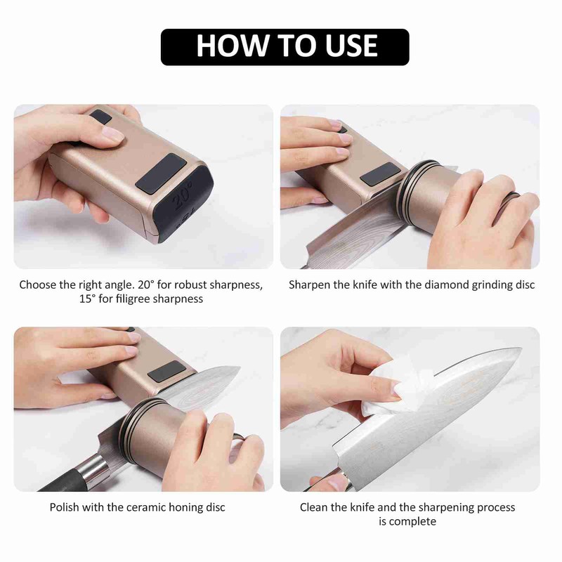 Rolling Knife Sharpener - Knife Sharpening Tool with Diamond and