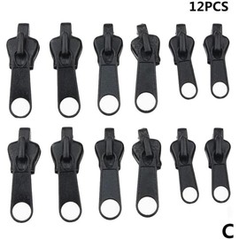 12-teiliges schwarzes Reißverschluss-Reparatur-Set, Ersatzreißverschluss, Schieber, Zahnrettungsreißverschluss für Schneider, Nähen, Handwerk, Großpackung für clevere Mode-Nähutensilien und Zubehör