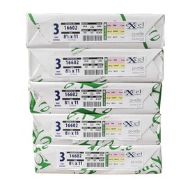 8.5 x 11 Excel One Carbonless Paper 3 Part Reverse (Bright White/Canary/Pink), 835 Sets, 2505 Sheets, (5 REAMS)