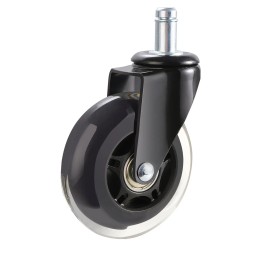 Heavy Duty 3 Inch Office Chair Wheels Polyurethane Swivel Caster 130 Lbs Load Capacity Universal Fit for FurnitureWheel Size: 3 inch