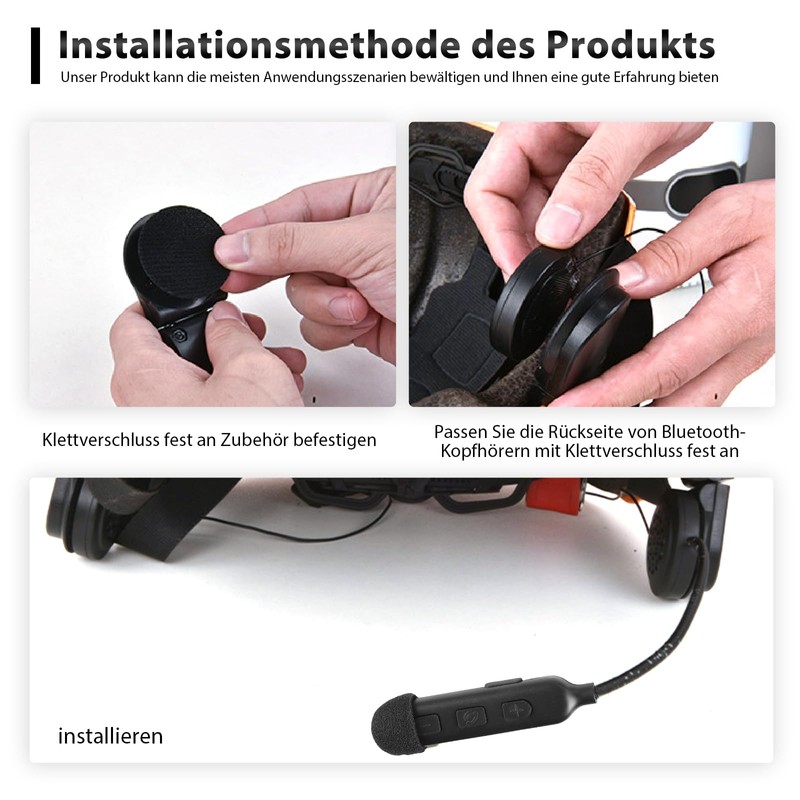 HOSPAOP Motorcycle Helmet Headphones Bluetooth, Motorcycle Helmet Wireless Headset Bluetooth