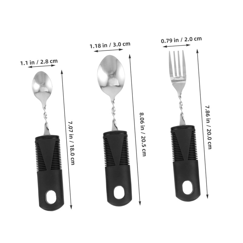 LABRIMP 6pcs Adaptive Utensils for Elderly Portable Non Slip Cutlery