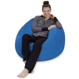 Sofa Sack - Plush, Ultra Soft Bean Bag Chair - Memory Foam Bean Bag Chair with Microsuede Cover - Stuffed Foam Filled Furniture and Accessories for Dorm Room - Royal Blue 3' (AMZBB-3SK-CS13)
