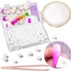 Haozher Nail Art Palette &100pcs Nail Sponges for Ombre-Resin Nail