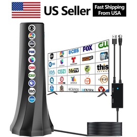 6600 Mile Ultra-Long Range TV Antenna for Smart TVs, Digital Antenna with Built-in Amplifier, 10 Feet Long, Compatible with 4K, 8K, 1080P, Fire TV, DVB-T2 - Colour: AN-2034N