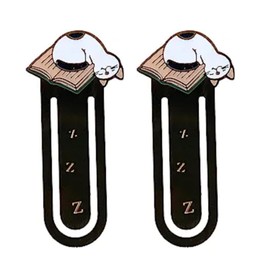 2Pcs Cute Sleeping Cat Metal Bookmark for Cat Lovers Book Marker Lovely Home Supplies School Office