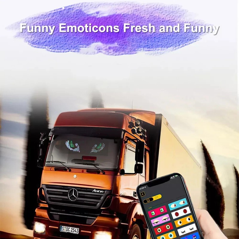 OPRAH 24"Truck Windshield Cars Devil Eyes Light Remote Smart Eye