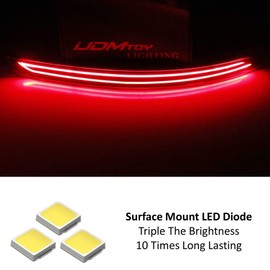 iJDMTOY Red Lens Full LED Bumper Reflector Lights Compatible With 2017 2018 Hyundai Elantra Sedan, Function as Tail/Brake & Rear Fog Lamps