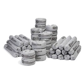 New Pig PIG211 Polypropylene Skin Super Absorbent Sock, 64 oz Absorbency, 3-1/4" Diameter x 21" Length, Gray (Box of 48)