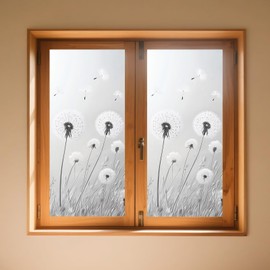 Privacy Window Film Stained Glass Window Cling Dandelion Decorative