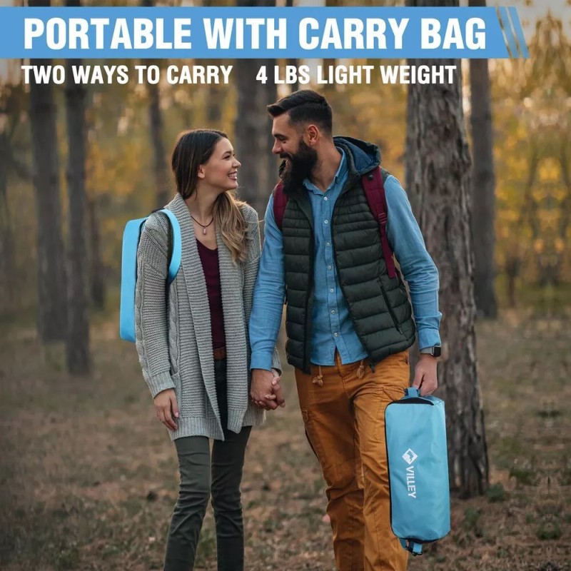 VILLEY Portable Folding Chair Lightweight Camping Chair Quick Setup for