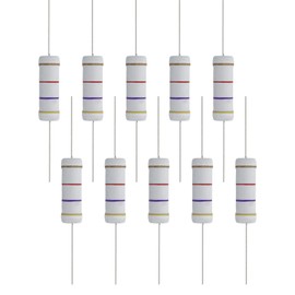 FOCMKEAS 10 PCS 4.7K Ohm Resistor Axial Lead, 5W 5% Tolerance Metal Oxide Film Resistor, Flame Proof for DIY Electronic, Audio-Video Projects