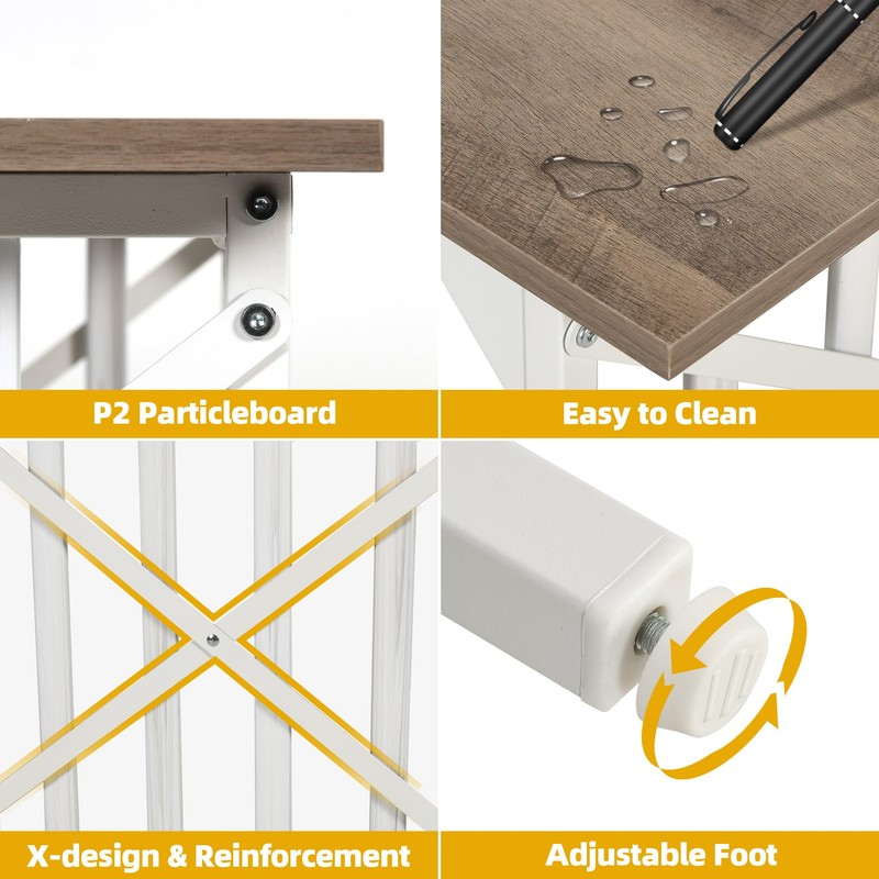 DWVO 3-Piece Kitchen Table with 2 Bench 47.2 Inch Dining