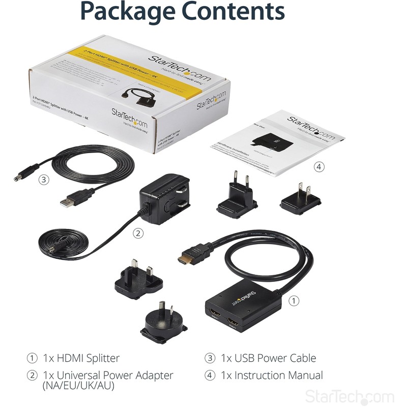 DIVISOR HDMI DE 2 PUERTOS SPLITTER HDMI 4K 30HZ