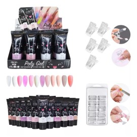 Obp Kit Polygel Color 15ml Nail+100 Tips Dual+5 Pinzas
