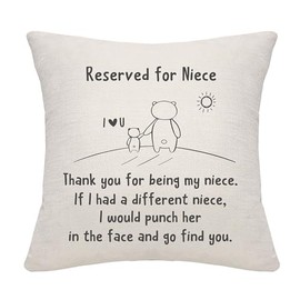 Bommex Funny Cartoon Cushion Covers Thank You For Being My Niece If I Had A Different Niece I Would Pouch Her In The Face And Go Find You for Niece Birthday Graduation (niece)