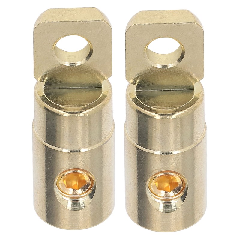 Pair Power Battery O Ring Terminals Brass Gold Plated High