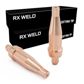 RX WELD 2-1-101 Acetylene Cutting Torch Tips, Fit V-Style Heavy Duty Torch - Pack of 2