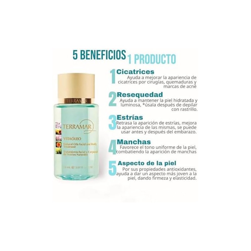 VITAÓLEO TERRAMAR, para rostro y cuerpo, dosminuye manchas por el
