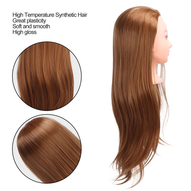 Hair Mannequin Head Hairdressing Styling Training Braiding Practice Doll Head