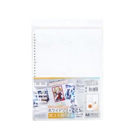 Collesapo WRF05 White Refills for Postcards, 60 Sheets (5 Sheets x 12), Double-Sided Type, White Card, Postcard, L Edition Photo, Refills, Hapira