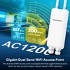 NEWFAST AC1200 Gigabit Outdoor WiFi Extender, Weatherproof Dual Band Outdoor