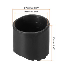 PATIKIL Ladder Non Slip Feet 2.7"/68mm, 2Pcs Rubber Round Foot Protective Mat Cushion Replacement for Telescopic Folding Extension Ladder Protection, Black