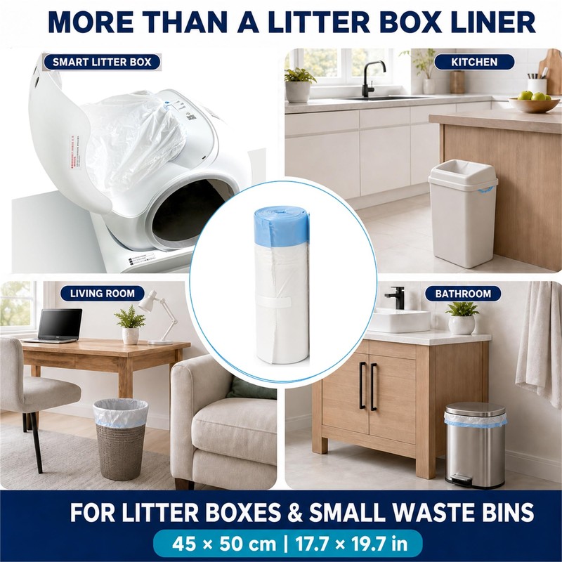 60-Count Liners for Self-Cleaning Cat Litter Boxes, 18 x 20