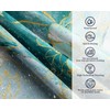 Bxpaitx Turquoise Shower Curtain Aqua Teal and Gold Abstract Floral