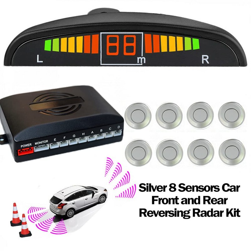 Riloer Car Front and Rear Security Reversing Radar Kit, LED