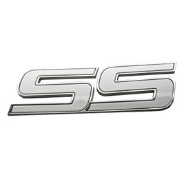 2Pcs Front Door SS Emblem 3D Badge Nameplates Replacement for 06-10 Chevy Impala Trailblazer SS 15211285 Origianl Size (White)