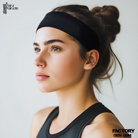 Unisex Sports Headband - Sweat-Absorbing, Breathable for Running & Fitness Free Size/Black S Size 5ea