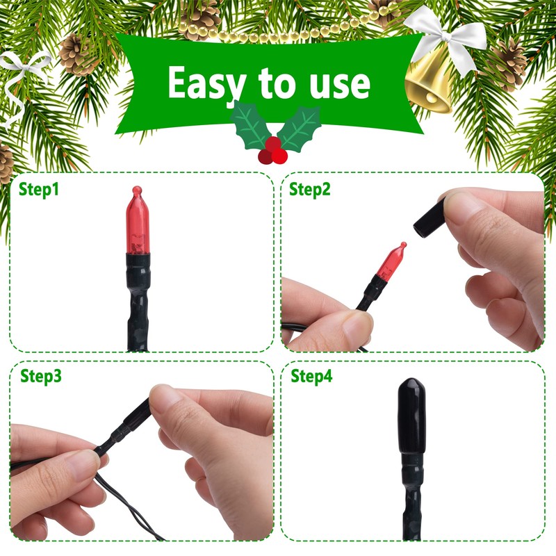 codree 150 PCS No Glow Caps for String Lights, String