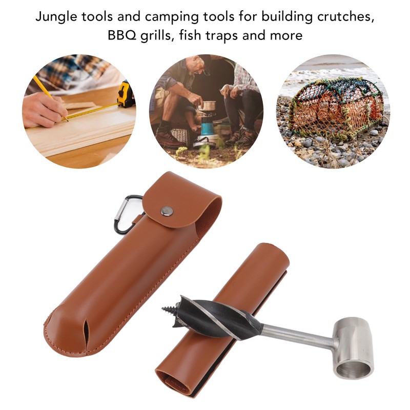 Manual Wood Auger Wrench Hand Survival Auger Wrench Multifunctional Woodworking