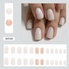 Resweky Medium Complete False Nails Pink Nude Square Shiny French