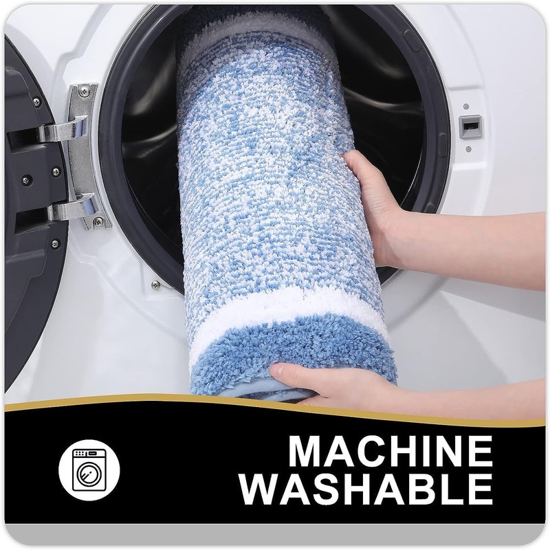 smiry Microfiber Non-Slip Bath Mats for Bathroom, Extra Soft Absorbent