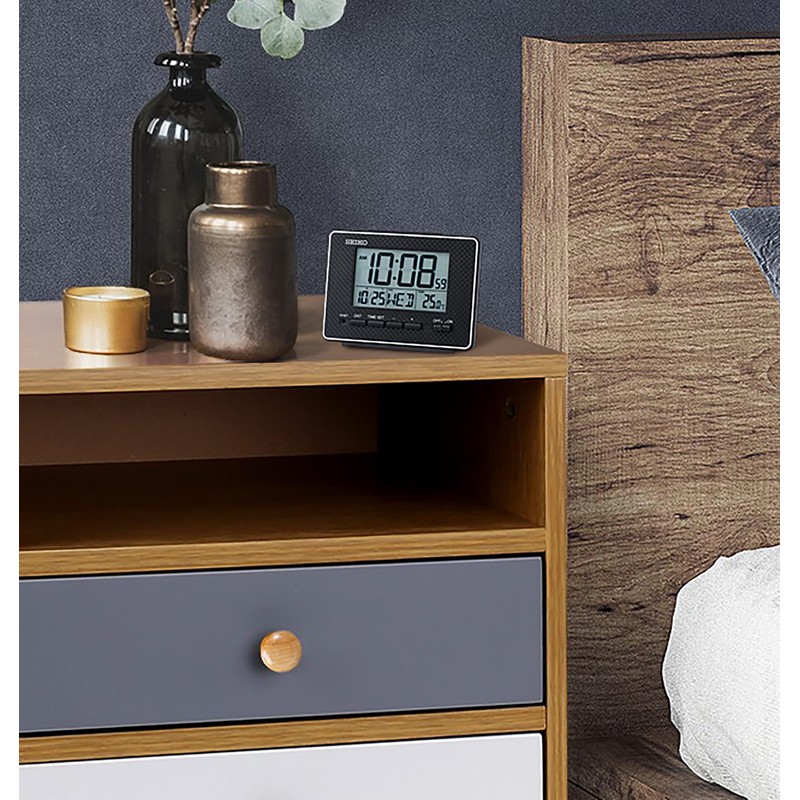 SEIKO Easton Digital Everything Alarm Clock, Black