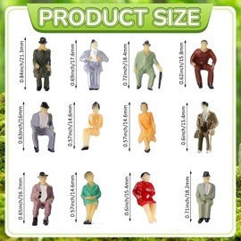 VICDUEKG Pack of 40 Mini Model Railway Figures People Figures Painted Seated People Various Poses Miniature People Track H0 Figures 1:87