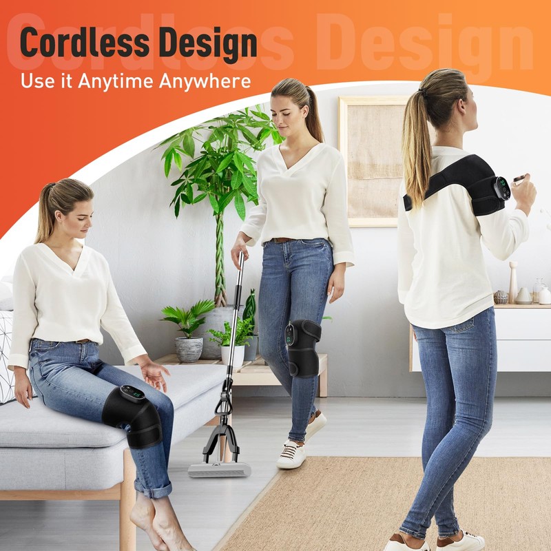 Cordless Heated Knee Brace for Knee Shoulder Elbow, Heated Knee