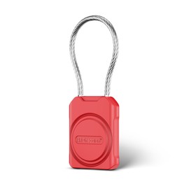 PROfezzion 1 Pack Secure GPS Tag Pendant Case Holder with Metal Cable for Suitcase, Luggage, Hand Luggage Suitcase, Travel Suitcase, Luggage, Keys & More, IPX8 Waterproof & Full Protection - Red
