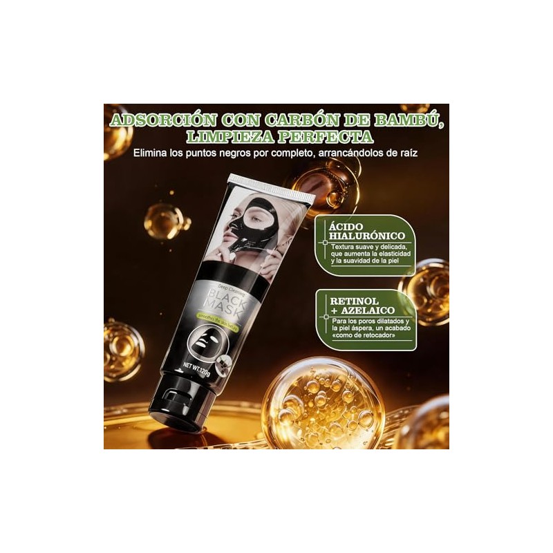 Mascarilla Carbón Activado 2 Tubos Puntos Negros Limpieza Poros 120g