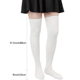 DRESHOW Extra Long Thigh High Socks Long Boot Stockings Knit Warm Thick Knee Socks for Women Leg Warmers