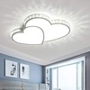 YIYIBYUS Modern Heart Shaped Ceiling Light, Crystal Flush Mount Led