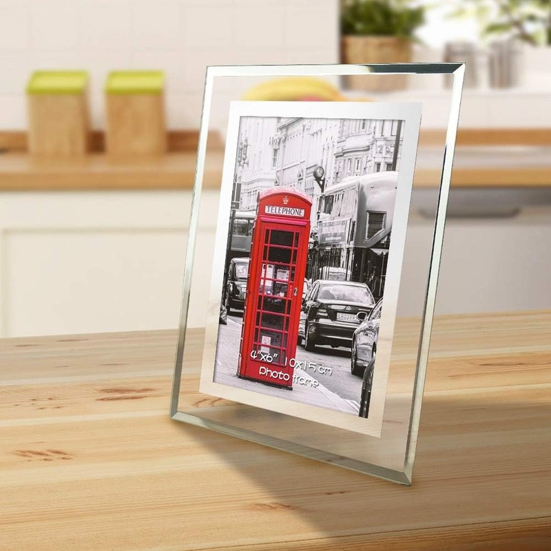 Schliersee 4x6 Glass Picture Frame Set of 12, Silver Mirrored